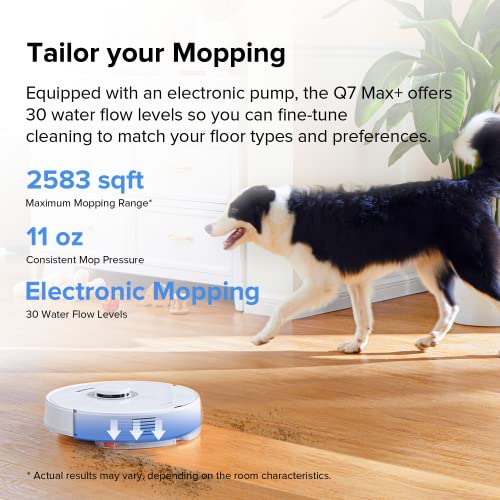 roborock Q7 Max+ Robot Vacuum and Mop with Auto-Empty Dock Pure, Hands-Free Cleaning for up to 7 Weeks, APP-Controlled Mopping, 4200Pa Suction, No-Mop&No-Go Zones, 180mins Runtime, Works with Alexa