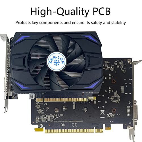 ZER-LON GeForce GTX 1050 Ti Graphics Card, 4GB 128-Bit GDDR5 PCI Express 3.0 x16, DVI-D/HDMI/DP, 7680x4320@60Hz, Desktop Gaming Video Card, Support G-Sync, GPU Boost, DirectX 12, NVIDIA Ansel