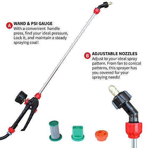 Tomahawk 4 Gallon Battery Powered Backpack Sprayer with Lithium Ion Battery for Pest Control and Disinfectants