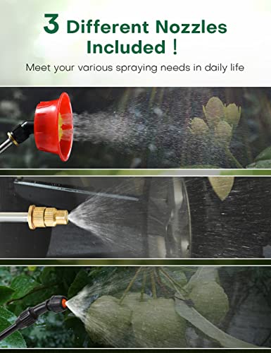 KIMO 3 Gallon Garden Sprayer, 20V 2.0Ah Battery Powered Sprayer in Lawn and Garden w/ 3 Water Nozzles, 2 Extended Wands, No Manual Pump Yard Sprayer, Electric Backpack Sprayer for Weeding, Cleaning