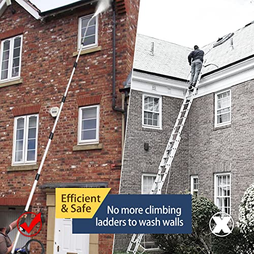 EZJOB Pressure Washer Extension Wand, Power Washer Wand, Telescoping Wand, Power Washer Extension Wand for Pressure Washer Gun with Gutter Cleaner 18ft