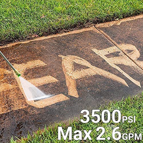 Rock&Rocker Powerful Electric Pressure Washer, 3500PSI Max 2.6 GPM Power Washer with Hose Reel, 4 Quick Connect Nozzles, Soap Tank, IPX5 Car Wash Machine /Car/Driveway/Patio Clean, Green