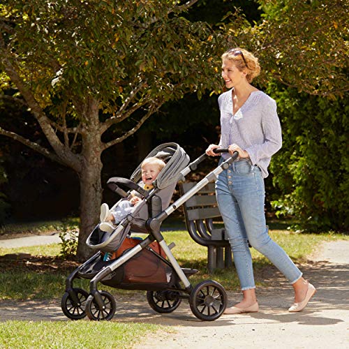 Evenflo Pivot Xpand Modular Stroller, Baby Stroller, Converts to Double Stroller, 4 Modes, Durable Construction, Extra-Large Storage Basket, Compact Folding Design, 55-lb Capacity, Stallion Black