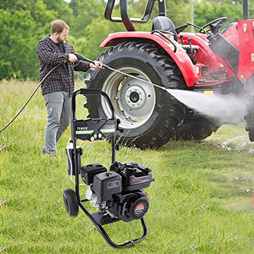 TEANDE Gas Pressure Washer 3200PSI 2.6 GPM Power Washer 7.0HP Commercial Heavy-Duty Washing Machine with 25ft Hose & 5 Nozzles, Black