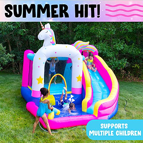 Giant Bounce House Water Slide | 12 FT x 10.5 FT x 6.6 FT | Inflatable Water Bounce House with Trampoline and Pool | Heavy Duty Easy to Set Up | Included Air Blower and Carry Bag