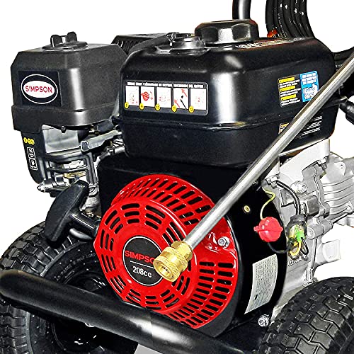 SIMPSON Cleaning CM61083 Clean Machine 3400 PSI Gas Pressure Washer, 2.5 GPM, CRX Engine, Includes Spray Gun and Wand, 4 QC Nozzle Tips, 5/16-in. x 25-ft. MorFlex Hose