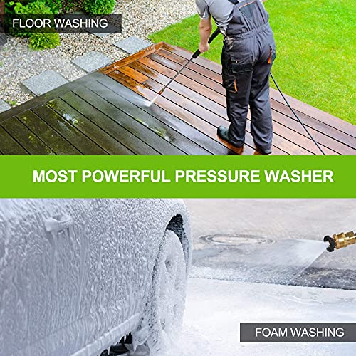Power Washer, TE3000 1.9GPM Pressure Washer 1800W Electric High Pressure Washer Professional Car Washer Cleaner Machine with Hose Reel ,5 Nozzles for Patio Garden Yard Vehicle
