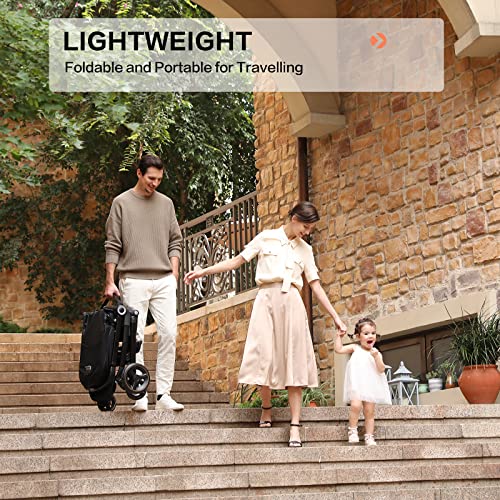 ELITTLE Full Size Compact Stroller EMU - Lightweight High Landscape Baby Strollers, Portable Toddler Stroller Travel with Large Canopy Reversible Seat, 0-36 Months Newborn Infant Bassinet