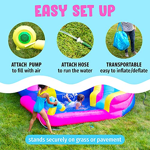 Giant Bounce House Water Slide | 12 FT x 10.5 FT x 6.6 FT | Inflatable Water Bounce House with Trampoline and Pool | Heavy Duty Easy to Set Up | Included Air Blower and Carry Bag