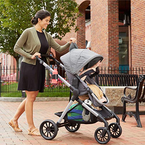 Evenflo Pivot Xpand Modular Stroller, Baby Stroller, Converts to Double Stroller, 4 Modes, Durable Construction, Extra-Large Storage Basket, Compact Folding Design, 55-lb Capacity, Stallion Black
