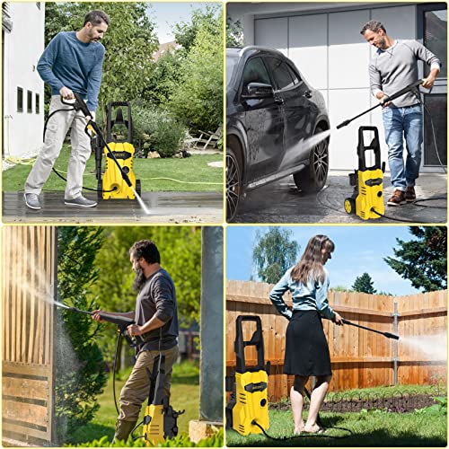 3000 PSI Electric Pressure Washer 2.4GPM 1600W High Power Washer Portable Car Pressure Washer Machine with Spray Gun Pressure Hose and Adjustable Spray Nozzles for Cleaning Car Home Driveway Garden