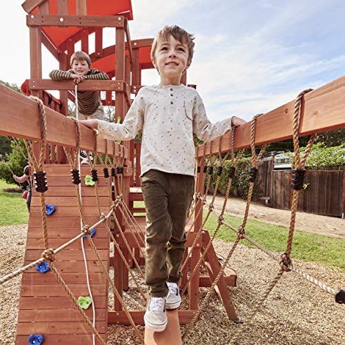 Little Tikes Bobcat Ridge Wood Backyard Playset Climb Swing Outdoor Activity Play Structure Clubhouse Fortwith Slide for Toddlers, Kids Climbers & Wooden Play Structures, Age 3+ Years