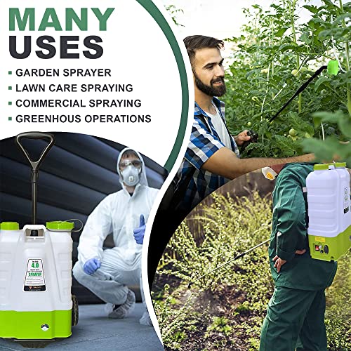 TRUVIN TM Pro Battery Powered Sprayer - Electric Sprayer, Sprayers in Lawn and Garden - Battery Powered Backpack Sprayer, Weed Sprayer Backpack - 2Ft Wand, 8 Nozzles, 70PSI Pump, 4 Gallon Capacity