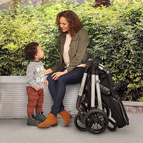 Evenflo Pivot Xpand Modular Stroller, Baby Stroller, Converts to Double Stroller, 4 Modes, Durable Construction, Extra-Large Storage Basket, Compact Folding Design, 55-lb Capacity, Stallion Black