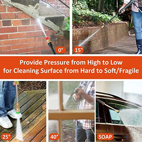 Workmoto Electric Pressure Washer, Power Washer with Detergent Tank, 5 Quick Connect Nozzles, 2800 PSI 2.2 GPM