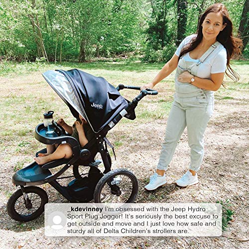Jeep Hydro Sport Plus Jogger by Delta Children, Includes Car Seat Adapter, Black