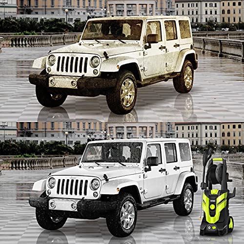 Papaco Electric Pressure Washer Max 3600 PSI 2.4 GPM, 1800W Electric Water Pressure Washer Professional Car Washer Cleaner Machine with Brass Hose Connector for Home Car